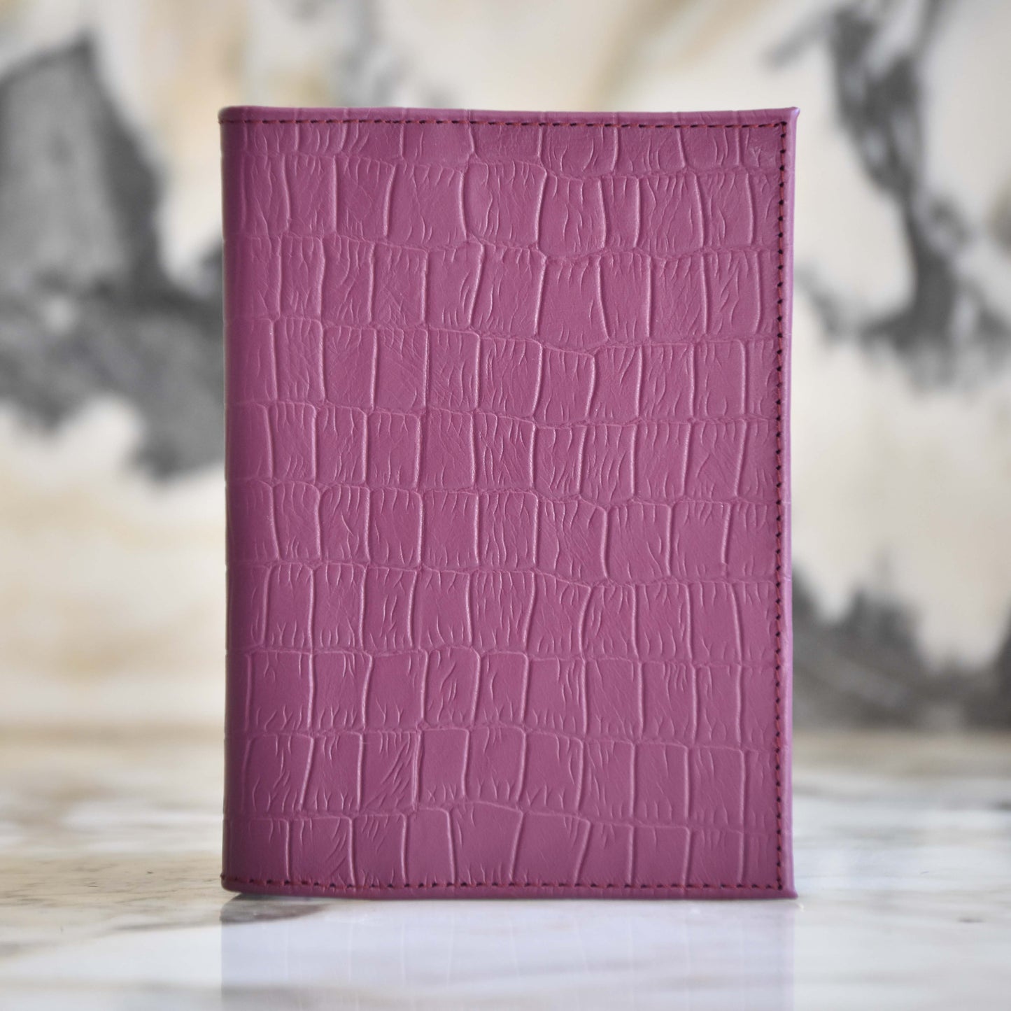 Porta Pasaporte Individual Magenta Lagarto