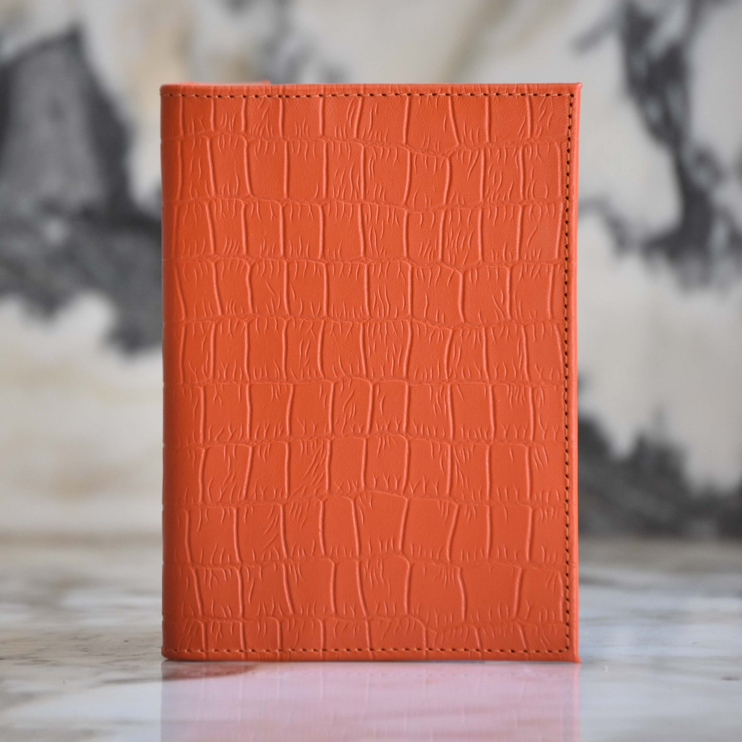 Porta Pasaporte Individual Naranja Lagarto