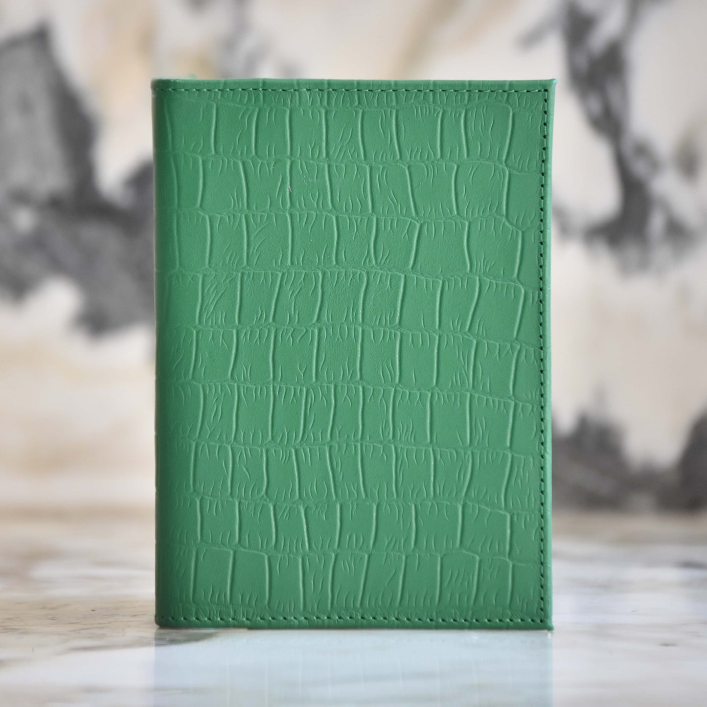 Porta Pasaporte Individual Verde Jade Lagarto