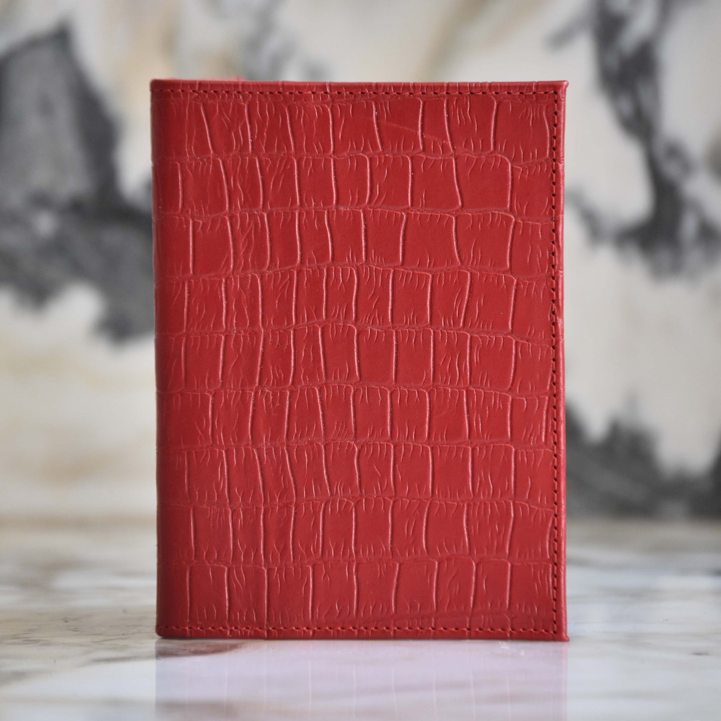 Porta Pasaporte Individual Rojo Lagarto