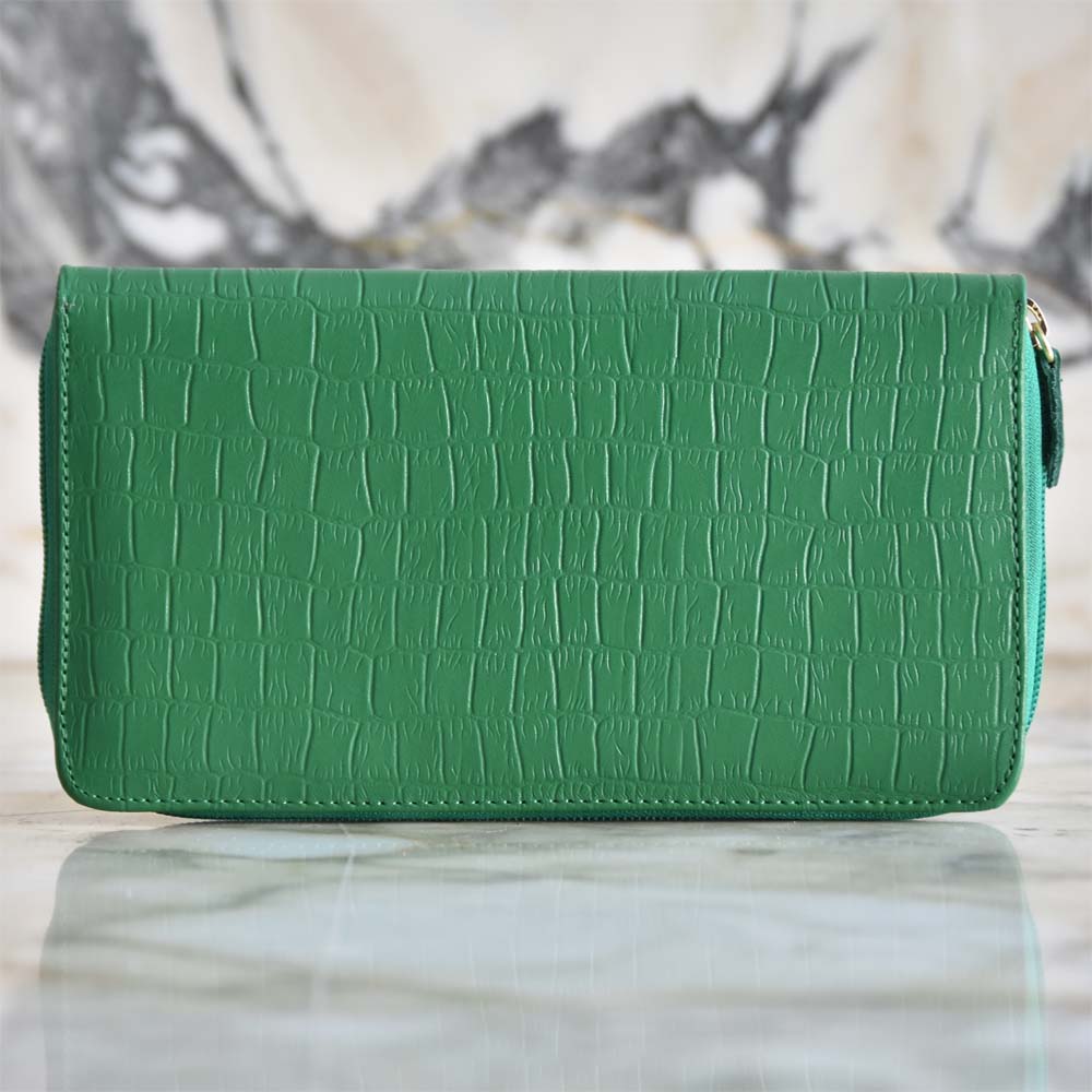 Porta Pasaporte Familiar Verde Jade Lagarto