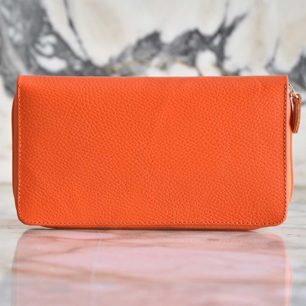 Porta Pasaporte Familiar Naranja Floter