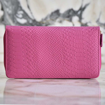 Porta Pasaporte Familiar Fucsia Pyton