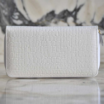 Porta Pasaporte Familiar Blanco Lagarto